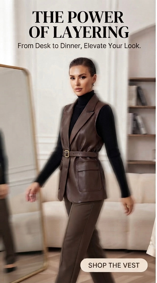 Gilet Cuir Élégant