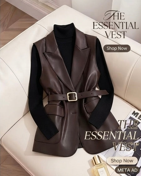Gilet Cuir Élégant