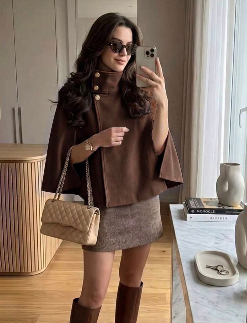 🤎 Élégance d’hiver | Cape Coat