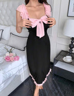 🖤 Black & 🎀 Pink Night Dress